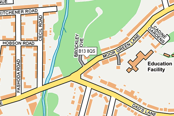 B13 8QS map - OS OpenMap – Local (Ordnance Survey)