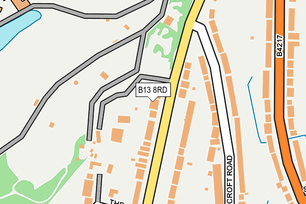 B13 8RD map - OS OpenMap – Local (Ordnance Survey)
