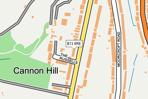 B13 8RE map - OS OpenMap – Local (Ordnance Survey)