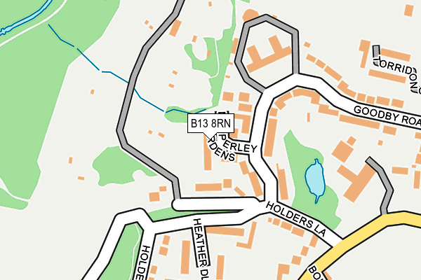 B13 8RN map - OS OpenMap – Local (Ordnance Survey)
