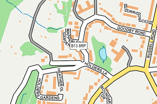 B13 8RP map - OS OpenMap – Local (Ordnance Survey)