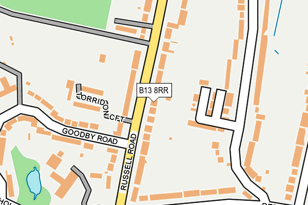 B13 8RR map - OS OpenMap – Local (Ordnance Survey)