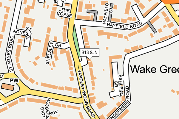 B13 9JN map - OS OpenMap – Local (Ordnance Survey)