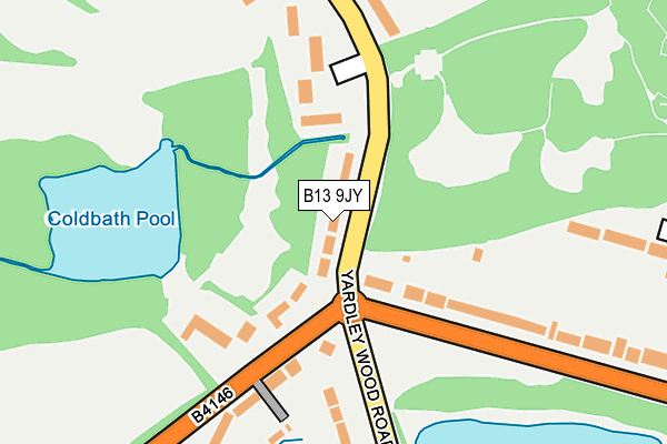 B13 9JY map - OS OpenMap – Local (Ordnance Survey)
