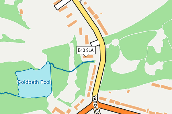 B13 9LA map - OS OpenMap – Local (Ordnance Survey)