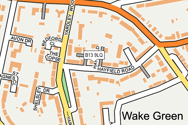 B13 9LQ map - OS OpenMap – Local (Ordnance Survey)