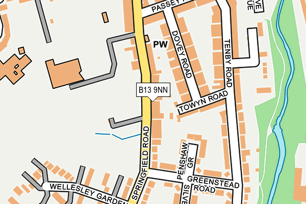 B13 9NN map - OS OpenMap – Local (Ordnance Survey)