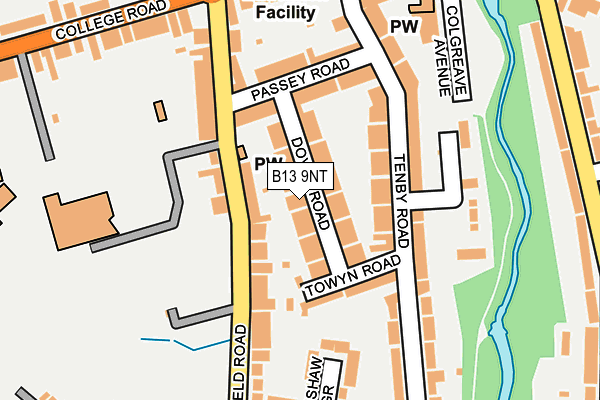 B13 9NT map - OS OpenMap – Local (Ordnance Survey)