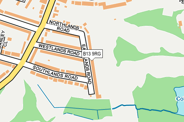 B13 9RG map - OS OpenMap – Local (Ordnance Survey)