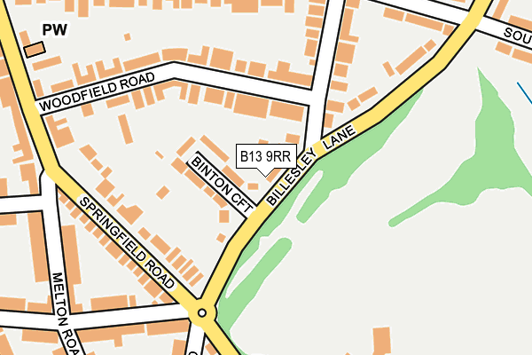 B13 9RR map - OS OpenMap – Local (Ordnance Survey)