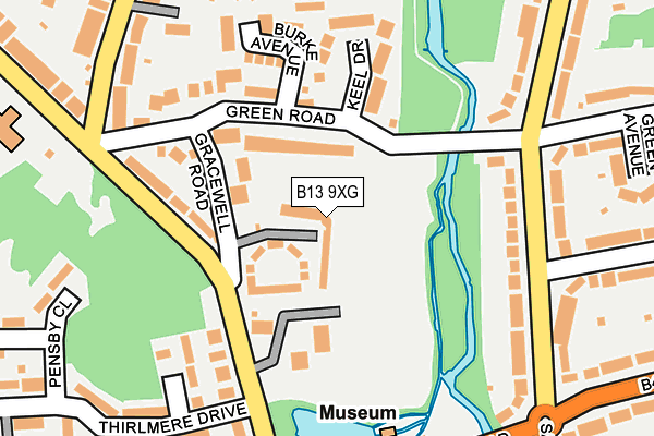 B13 9XG map - OS OpenMap – Local (Ordnance Survey)