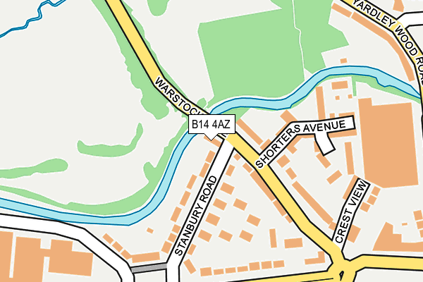 B14 4AZ map - OS OpenMap – Local (Ordnance Survey)