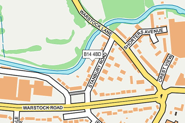 B14 4BD map - OS OpenMap – Local (Ordnance Survey)