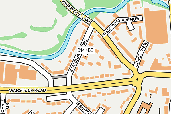 B14 4BE map - OS OpenMap – Local (Ordnance Survey)