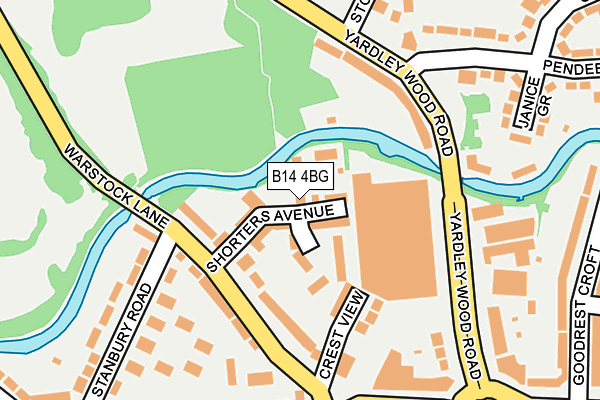 B14 4BG map - OS OpenMap – Local (Ordnance Survey)