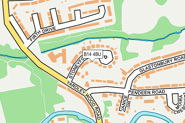 B14 4BU map - OS OpenMap – Local (Ordnance Survey)