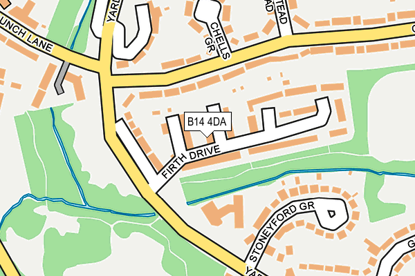 B14 4DA map - OS OpenMap – Local (Ordnance Survey)