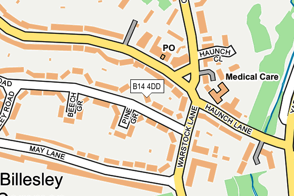 B14 4DD map - OS OpenMap – Local (Ordnance Survey)