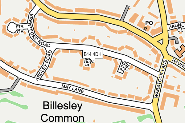 B14 4DH map - OS OpenMap – Local (Ordnance Survey)