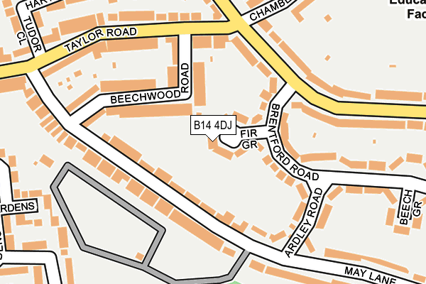 B14 4DJ map - OS OpenMap – Local (Ordnance Survey)