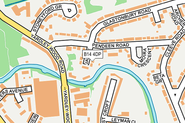 B14 4DP map - OS OpenMap – Local (Ordnance Survey)