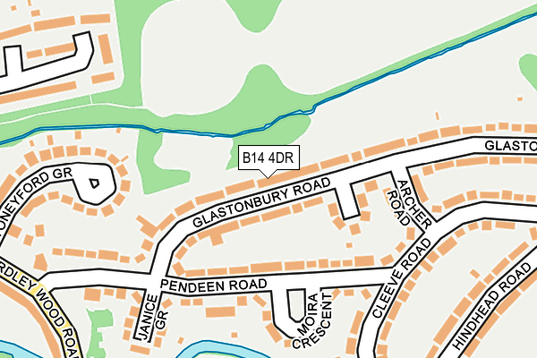 B14 4DR map - OS OpenMap – Local (Ordnance Survey)