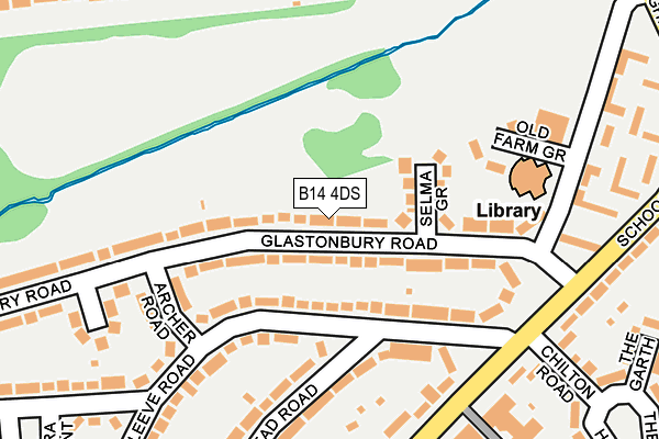 B14 4DS map - OS OpenMap – Local (Ordnance Survey)