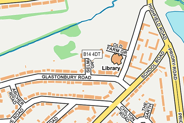 B14 4DT map - OS OpenMap – Local (Ordnance Survey)