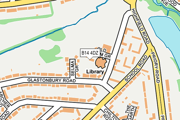 B14 4DZ map - OS OpenMap – Local (Ordnance Survey)