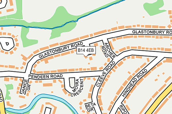 B14 4EB map - OS OpenMap – Local (Ordnance Survey)