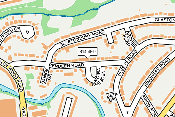 B14 4ED map - OS OpenMap – Local (Ordnance Survey)