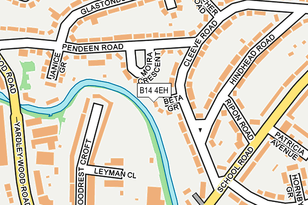 B14 4EH map - OS OpenMap – Local (Ordnance Survey)