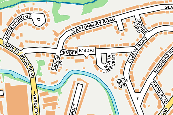 B14 4EJ map - OS OpenMap – Local (Ordnance Survey)