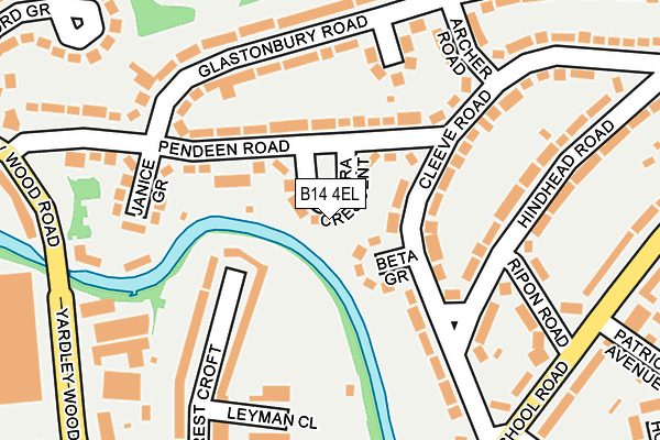 B14 4EL map - OS OpenMap – Local (Ordnance Survey)