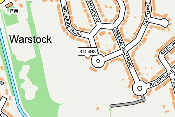 B14 4HS map - OS OpenMap – Local (Ordnance Survey)