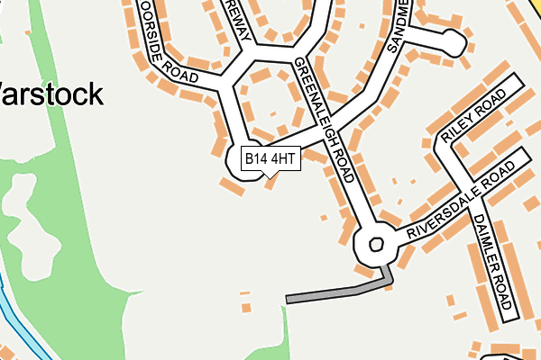 B14 4HT map - OS OpenMap – Local (Ordnance Survey)