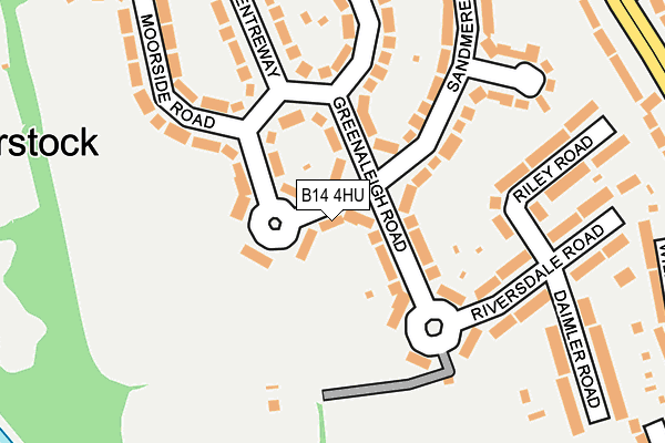 B14 4HU map - OS OpenMap – Local (Ordnance Survey)