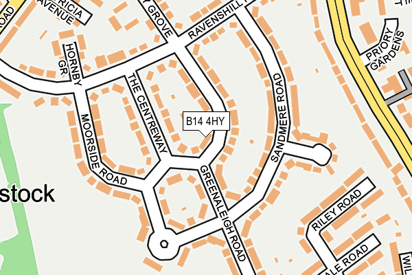 B14 4HY map - OS OpenMap – Local (Ordnance Survey)