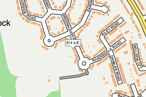 B14 4JE map - OS OpenMap – Local (Ordnance Survey)