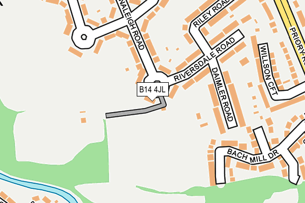 B14 4JL map - OS OpenMap – Local (Ordnance Survey)