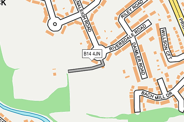 B14 4JN map - OS OpenMap – Local (Ordnance Survey)