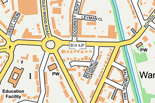 B14 4JP map - OS OpenMap – Local (Ordnance Survey)