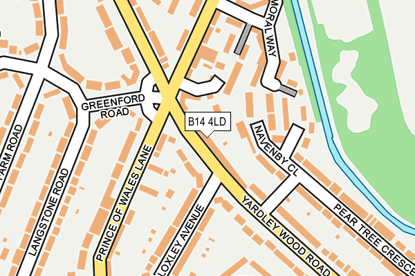 B14 4LD map - OS OpenMap – Local (Ordnance Survey)