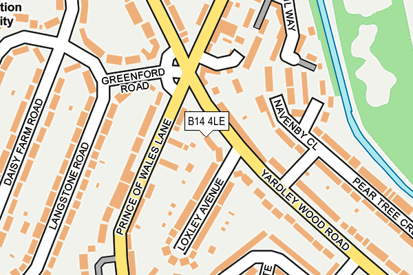B14 4LE map - OS OpenMap – Local (Ordnance Survey)