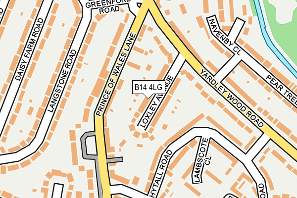 B14 4LG map - OS OpenMap – Local (Ordnance Survey)