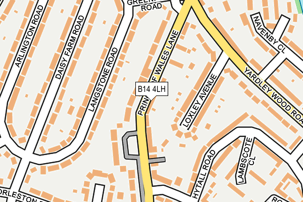 B14 4LH map - OS OpenMap – Local (Ordnance Survey)