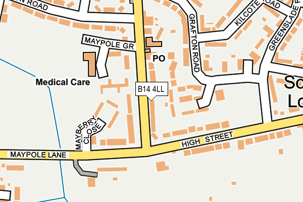 B14 4LL map - OS OpenMap – Local (Ordnance Survey)