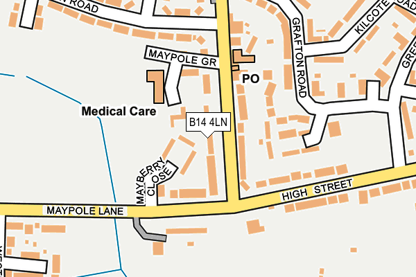 B14 4LN map - OS OpenMap – Local (Ordnance Survey)