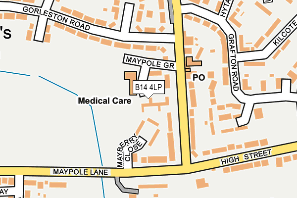 B14 4LP map - OS OpenMap – Local (Ordnance Survey)