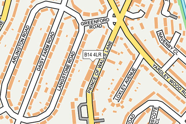B14 4LR map - OS OpenMap – Local (Ordnance Survey)